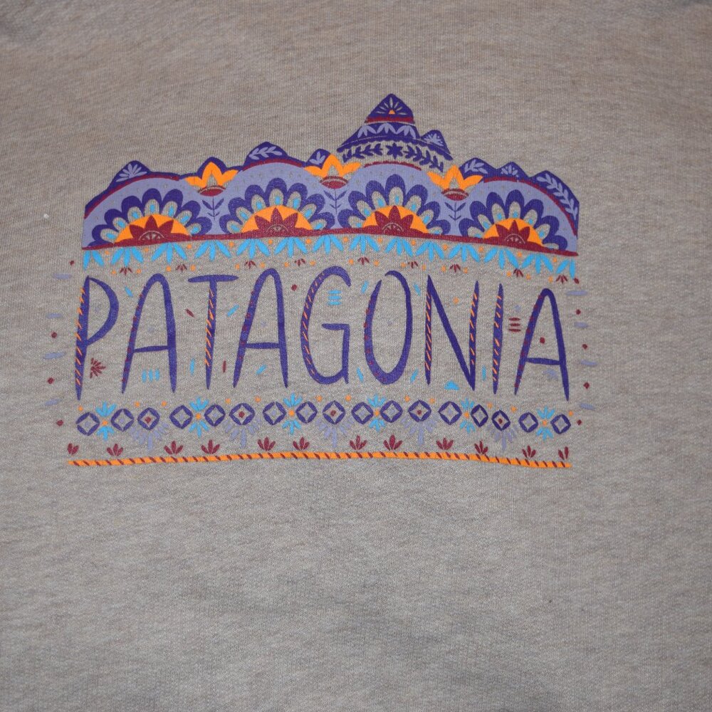 Patagonia Gray Hoodie with Purple and Orange Accents - Picture 6 of 7